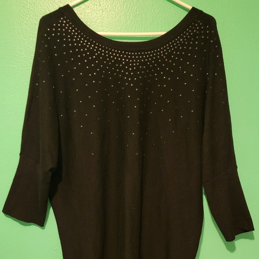 Lane Bryant 14/16 Studded Black Sweater
